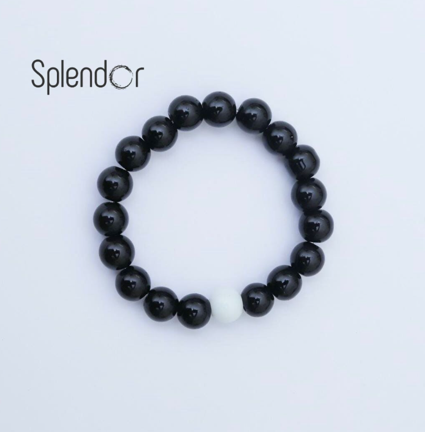 Black Gemstone Beads Bracelet